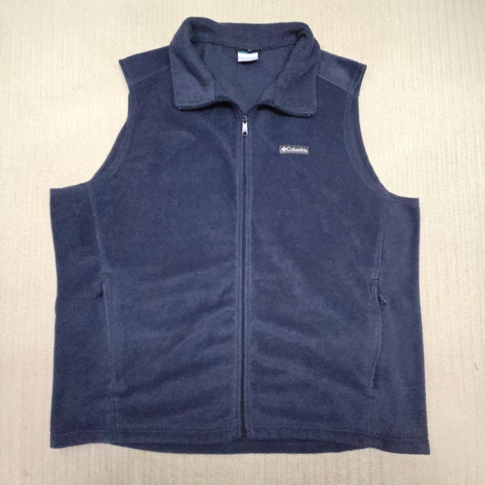 Columbia Steens Mountain Fleece Vest Mens 3XLT Big Tall Blue Full Zip Outdoor